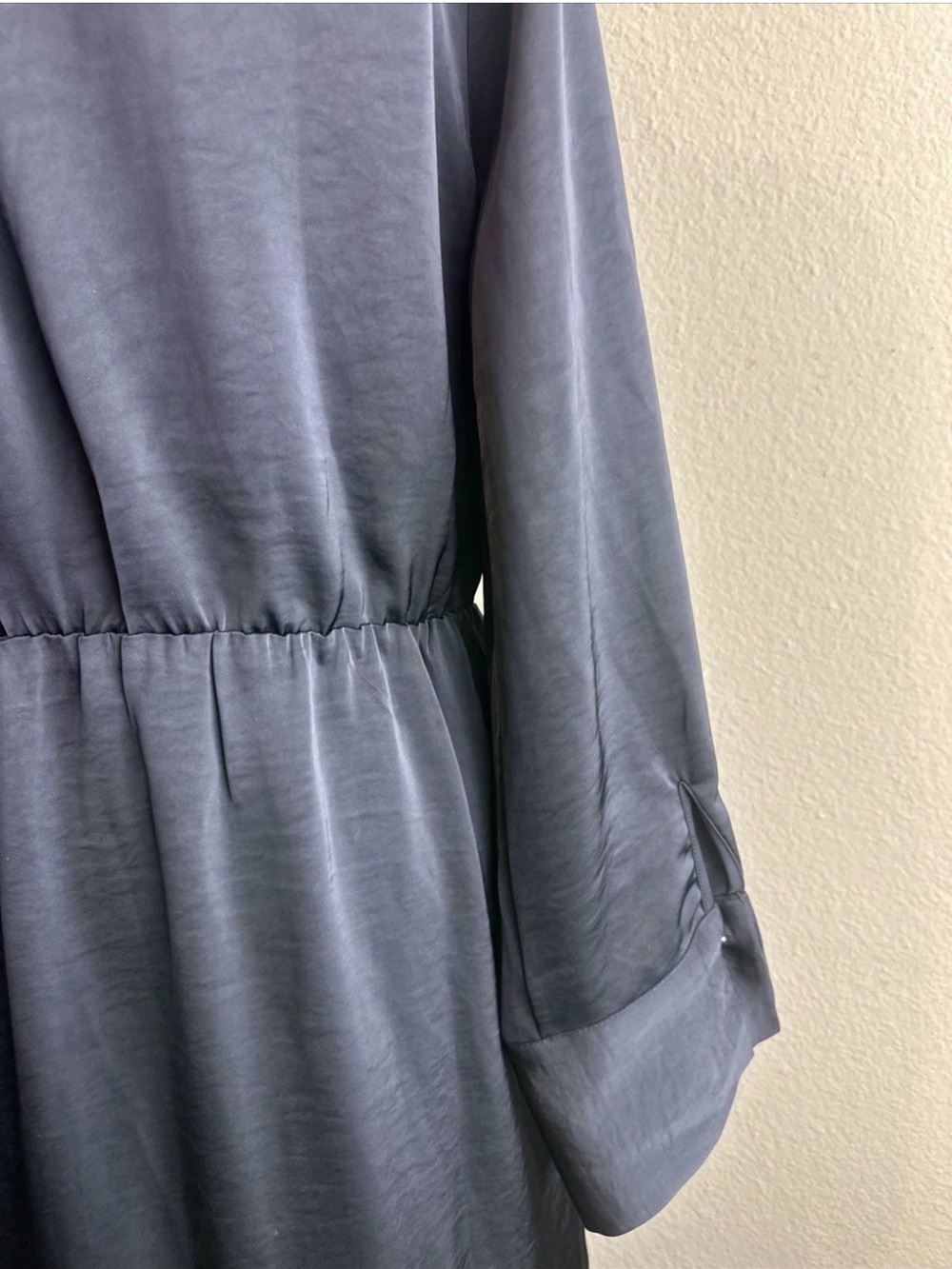 House Of Harlow 1960 Navy Chiffon Wrap Dress Sz Large - Picture 9 of 10